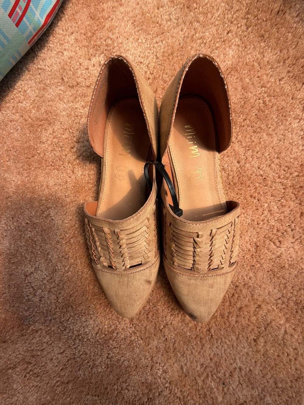 Mi.iM Freesia D'Orsay Basket Weave Woven Tan Flats Size 7.5